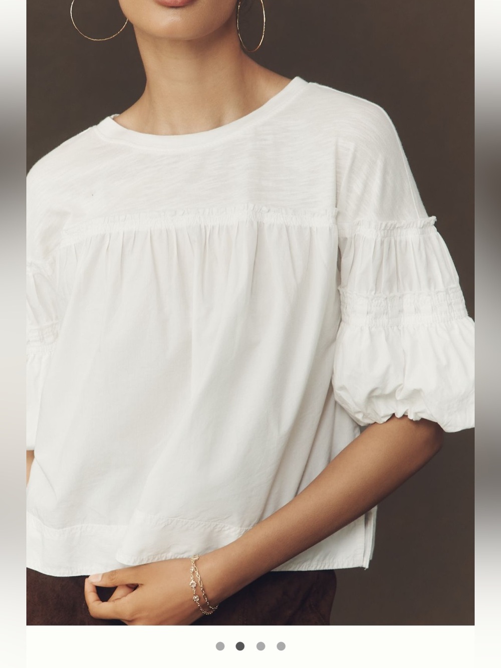 Anthropologie Pilcro reworked ruffle sleeve top - Picture 2 of 6